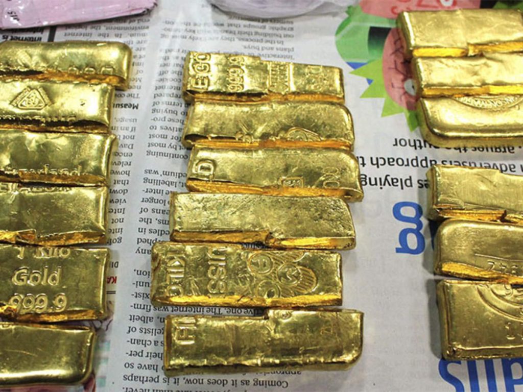 विमानस्थलबाट झण्डै १०० किलो सुन बरामद