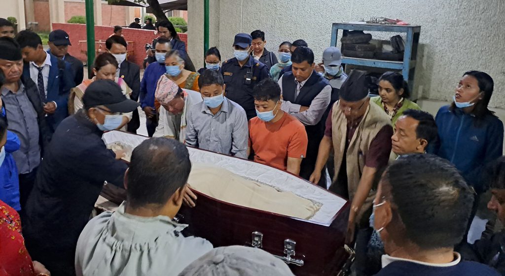 नेम्वाङको पार्थिव शरीर पार्टी कार्यालय च्यासलमा राखियो