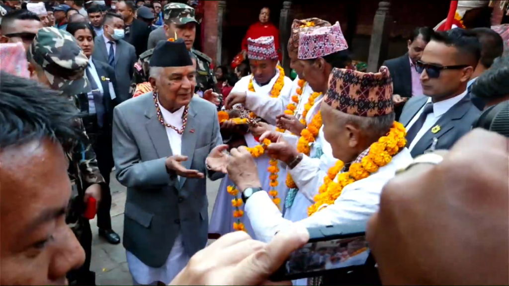 राष्ट्रपति पौडेलद्वारा नवदुर्गाभवानीको पूजाअर्चना