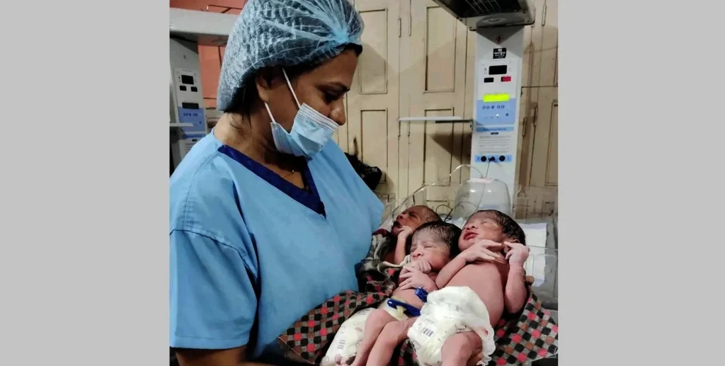 बाराकी २० वर्षीया मिन्कुदेवी रामले जन्माइन् एकैपटक तीन सन्तान