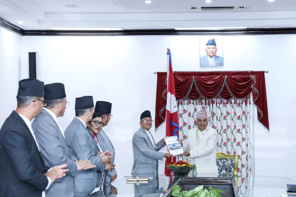 राष्ट्रपति पौडेललाई बुझाइयो राष्ट्रिय सभा सदस्य निर्वाचनको प्रतिवेदन