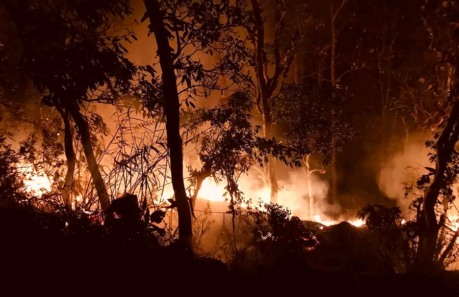 गुल्मीको रूरूक्षेत्रको खरबारीमा सल्किएको आगोले एक घर जलेर नष्ट